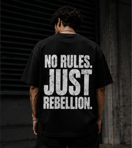 No Rules Just Rebellion T-Shirt Minimalist Streetwear Graphic Tee Black Unisex Shirt Edgy Urban Clothing Statement Tee