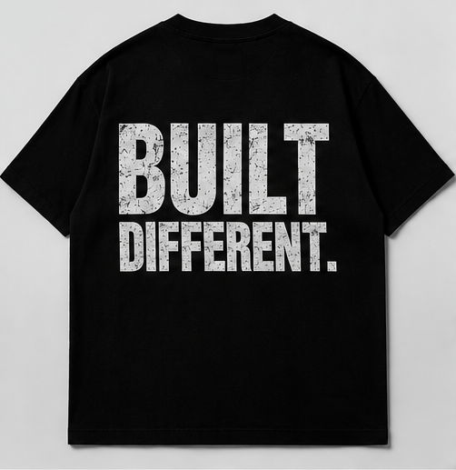 Built Different T-Shirt Minimalist Streetwear Graphic Tee Edgy Urban Clothing Unisex Black Shirt Statement Shirt