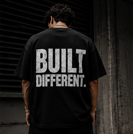 Built Different T-Shirt Minimalist Streetwear Graphic Tee Edgy Urban Clothing Unisex Black Shirt Statement Shirt